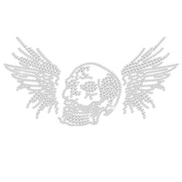 Wings Skull Iron on Stone Transfer Design